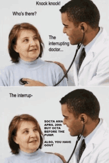 a doctor with a stethoscope is talking to a patient