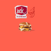 a jack in the box advertisement with a clown face