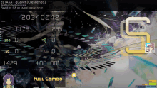 a screenshot of a video game that says full combo at the bottom