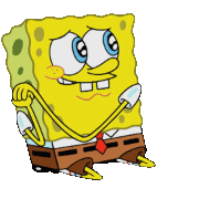 a cartoon of spongebob wearing a red tie