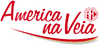 a logo for america na veia with a red stripe