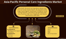 a poster titled asia-pacific personal care ingredients market with a picture of ingredients