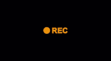 a black background with a yellow circle and the word rec on it .