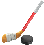 a hockey stick and puck are shown on a white background .