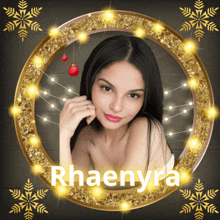 a picture of a woman with the name rhaenyra written on it