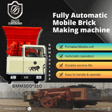 a fully automatic mobile brick making machine is being advertised