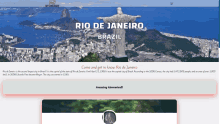 a rio de janeiro website shows a statue of jesus on top of a city