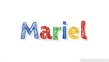 the name mariel is written in a colorful font on a white background