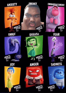 a poster for inside out 2 shows a man 's face