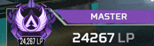 a purple master emblem with the number 24267 lp