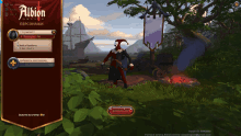 a screenshot of albion online with a jester on the screen