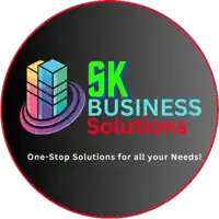 a colorful logo for gk business solutions