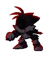 a cartoon drawing of a sonic the hedgehog with a red eye