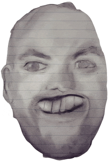 a drawing of a man 's face is on a piece of paper