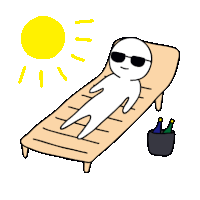 a cartoon of a man laying on a lounge chair