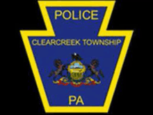 a blue and yellow emblem for the clearcreek township pa police department