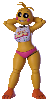 chica from five nights at freddy 's wearing a shirt that says ' let 's party ' on it