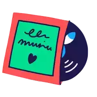 a cartoon drawing of a cd with the words " el mini " on the cover