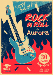 a poster for a rock in roll da aurora on march 30th