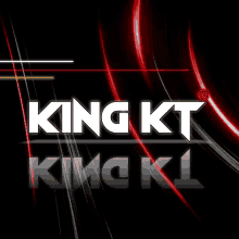 king kt is written in white on a red background