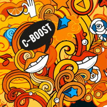 c-boost is written in a black speech bubble