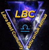 a logo for libra best community with a libra sign