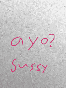 the word ayo is written in pink on a white background