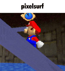 a pixelsurf advertisement with a picture of mario