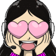 a girl wearing headphones and heart shaped glasses is smiling .