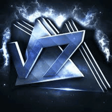 a 3d logo with a triangle and the letter v on it .