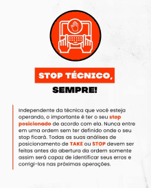 a poster that says stop tecnico sempre in orange