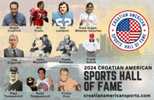 a poster for the croatian american sports hall of fame showing various athletes