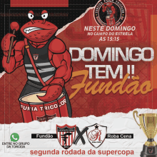 a poster that says domingo tem !! fundao