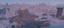 a computer generated image of a snowy landscape