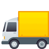 a white truck with a yellow box on the back of it