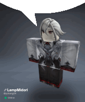 a 3d model of a person with a speech bubble that says lampmidori