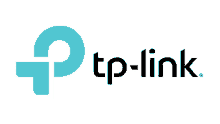 a logo for tp-link with a blue circle and black letters