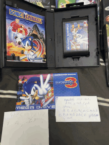 a sonic the hedgehog video game is open to a manual