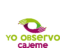 a logo that says yo observo cajeme with a purple eye