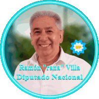 a picture of ramon irana villa diputado nacional with a blue circle around him