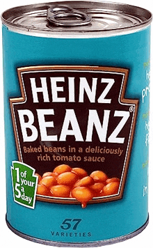 a can of heinz baked beans in a deliciously rich tomato sauce .