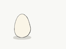 a drawing of a white egg with a shadow on the ground