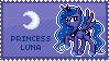 a pixel art of princess luna from my little pony on a purple background