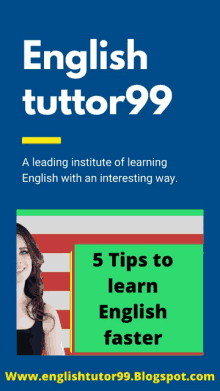 a poster for english tutor99 shows a smiling woman