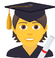 a cartoon illustration of a man wearing a graduation cap and gown