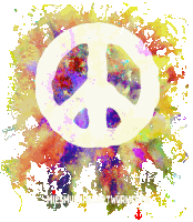 a peace sign is surrounded by colorful splashes of paint and the words " mir-mu-la-twurm " are below it