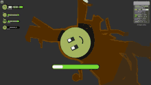 a screenshot of a video game with a smiley face on the screen