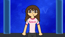 a cartoon girl wearing a shirt that says mckenzie