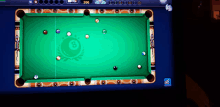 a pool game is being played on a computer