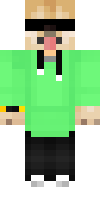 a minecraft skin of a person wearing a green hoodie and black pants .